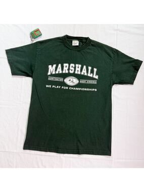 Vintage Marshall University Football Thundering Herd Heavyweight T-Shirt - M